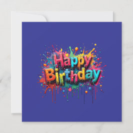 Happy Birthday Graffiti Invitation 招待状