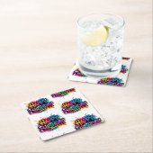 Happy Birthday Graffiti Pink Coaster スクエアペーパーコースター (インサイチュ)