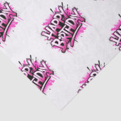 Happy Birthday Graffiti Pink & White 薄葉紙 (詳細)
