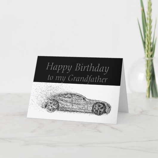 Happy Birthday Grandfather Classic Cars Vehicles カード (正面)