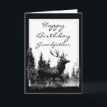 Happy Birthday grandfather Vintage Stag, Deer カード<br><div class="desc">Happy Birthday Grandpa Vintage Stag,  Deer Animal,  Wildlife,  Nature,  grandfather</div>