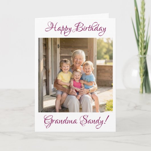 Happy Birthday Grandma Photo Template Personalized カード (正面)