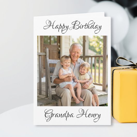 Happy Birthday Grandpa Photo Template Personalized カード