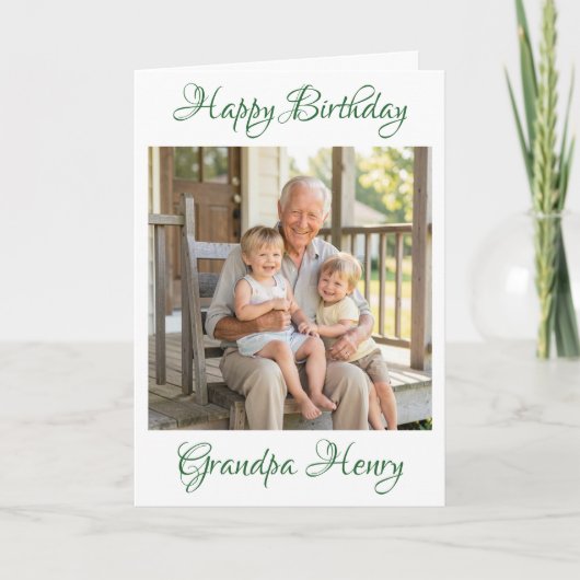 Happy Birthday Grandpa Photo Template Personalized カード (正面)