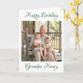 Happy Birthday Grandpa Photo Template Personalized カード (黄色い花)