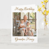 Happy Birthday Grandpa Photo Template Personalized カード (黄色い花)