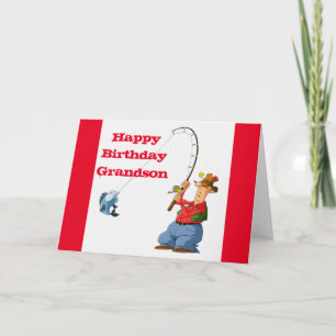 HAPPY BIRTHDAY *GRANDSON* FAVORITE FISHERMAN カード