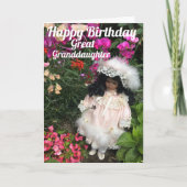 Happy Birthday great granddaughter Black doll Card カード (正面)
