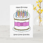 Happy Birthday Great Great Grandma カード (黄色い花)