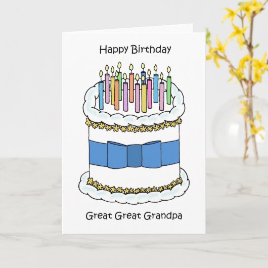 Happy Birthday Great Great Grandpa カード (黄色い花)