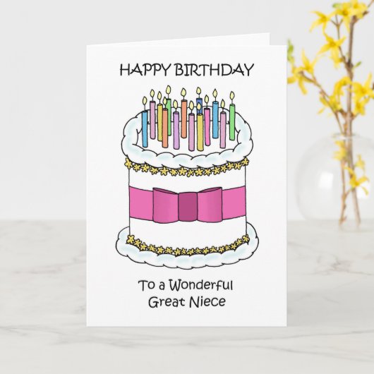 Happy Birthday Great Niece カード (黄色い花)