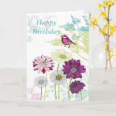 Happy Birthday greeting card カード (黄色い花)