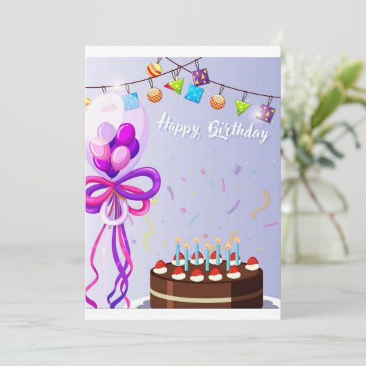 Happy Birthday Greeting Card 招待状 (スタンド正面)