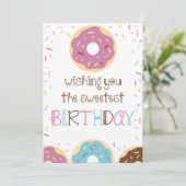 Happy Birthday Greeting Card for Girls with Donuts (スタンド正面)