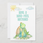 Happy Birthday Greeting Card with Dino for Kids (裏面)