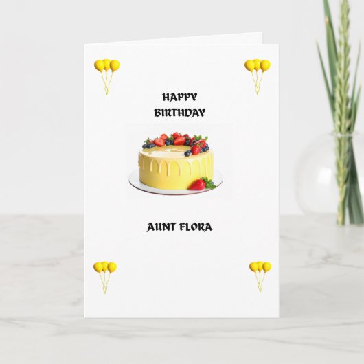 Happy Birthday Greeting Card-Yellow Ballons カード (正面)