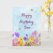 Happy Birthday Greetings Card  カード (黄色い花)