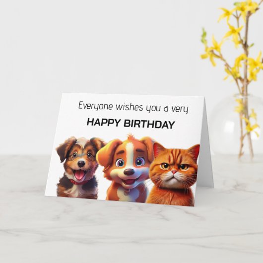 Happy Birthday Greetings from everyone カード (黄色い花)