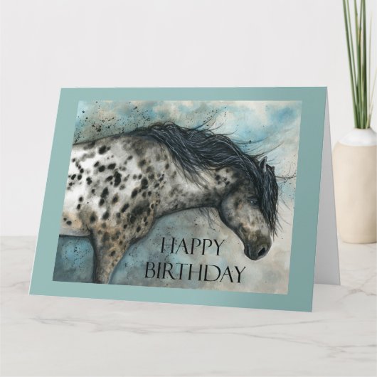 Happy Birthday Horses Appaloosa by Bihrle カード (正面)