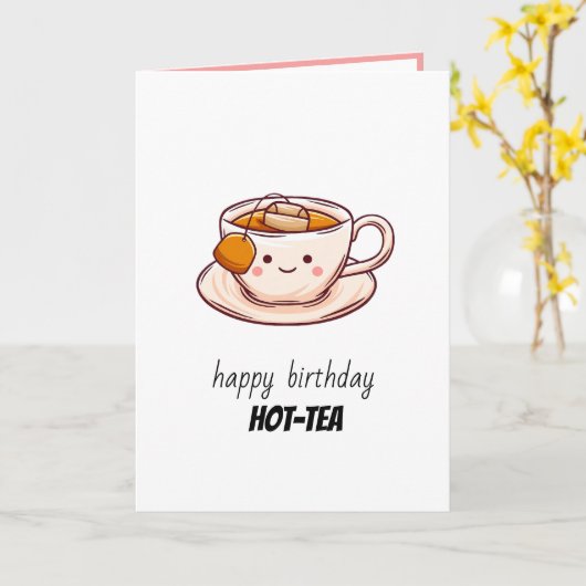 Happy Birthday Hot-Tea カード (黄色い花)