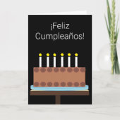 Happy Birthday in Spanish: Black Blank カード (正面)