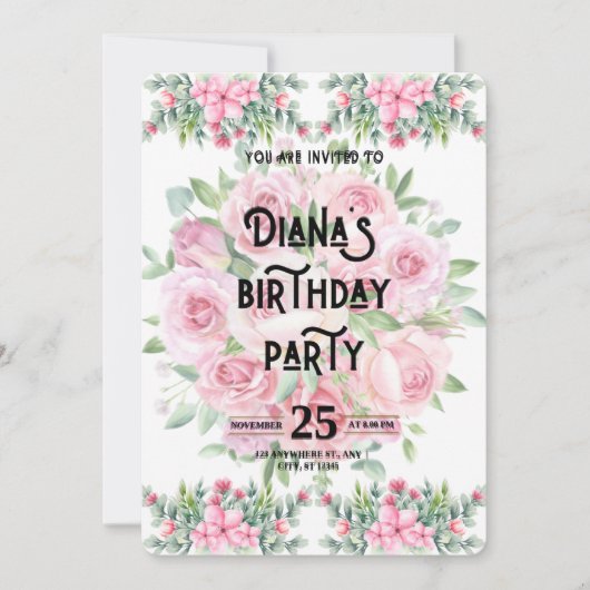 Happy Birthday Invitation 招待状 (正面)