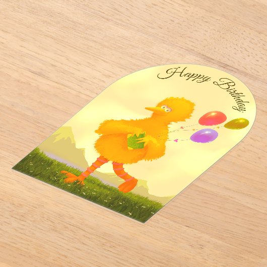 Happy Birthday Invitation Big Bird アクリル招待状 (レイダウン)