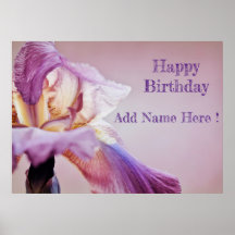 Happy Birthday Iris Multicolored Poster
