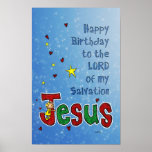 'Happy Birthday Jesus' big Christmas hug ポスター<br><div class="desc">Little Marci loves Jesus and celebrates His birth during the Christmas season. Spread her cheer, give glory to the Lord, and say "Happy Birthday Jesus". This original drawing by Paula Bragg shows a precious little girl with a big smile giving Jesus a birthday hug. Bright red and green colored Jesus,...</div>