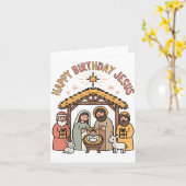 Happy Birthday Jesus Christmas Christian Outfit To カード (黄色い花)