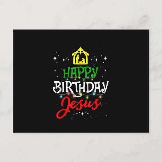Happy Birthday Jesus Christmas Pajama Holiday Xmas ポストカード (正面)