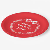 Happy Birthday Jesus | Hand Drawn Bow Christmas ペーパープレート (アングル)