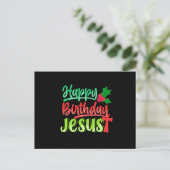 Happy Birthday Jesus Xmas Merry Christmas Gift ポストカード (スタンド正面)