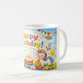 Happy Birthday Kids Colorful Party Mug コーヒーマグカップ (正面右)