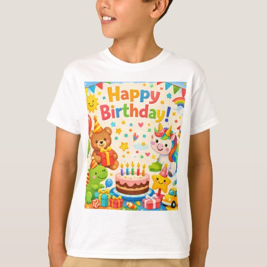 Happy Birthday Kids Party T-Shirt Tシャツ (正面)