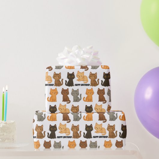 Happy Birthday Kitten Collection ラッピングペーパー (パーティーギフト)
