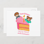 Happy Birthday Korean Hangeul  ポストカード (正面/裏面)