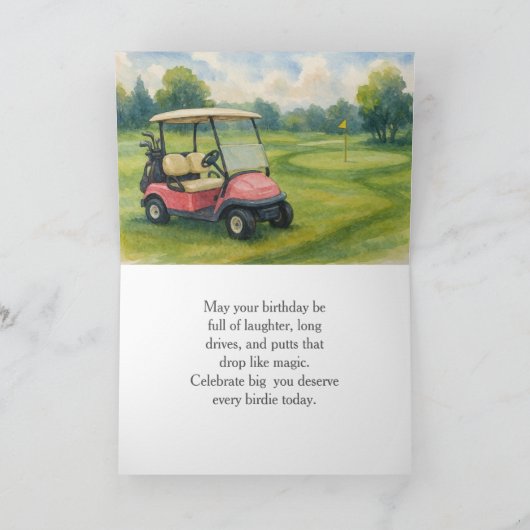 Happy Birthday Lady Golfer  カード (内部)