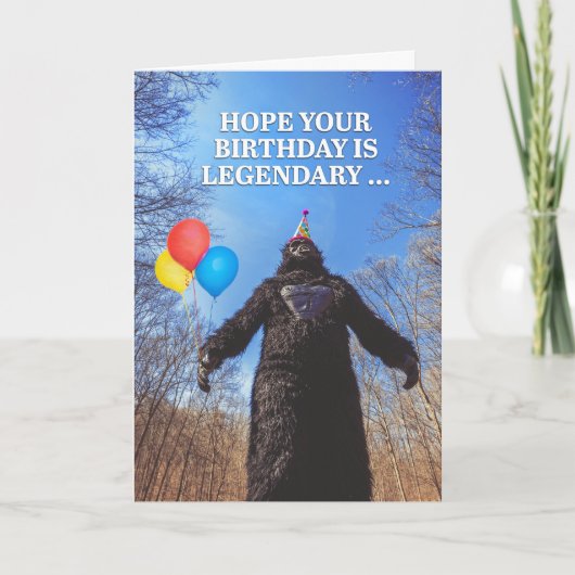 Happy Birthday Legendary Bigfoot Humor シーズンカード (正面)
