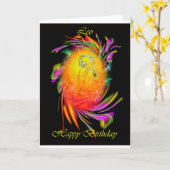 Happy Birthday Leo カード (黄色い花)