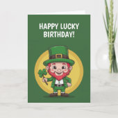 Happy Birthday Leprechaun カード (正面)
