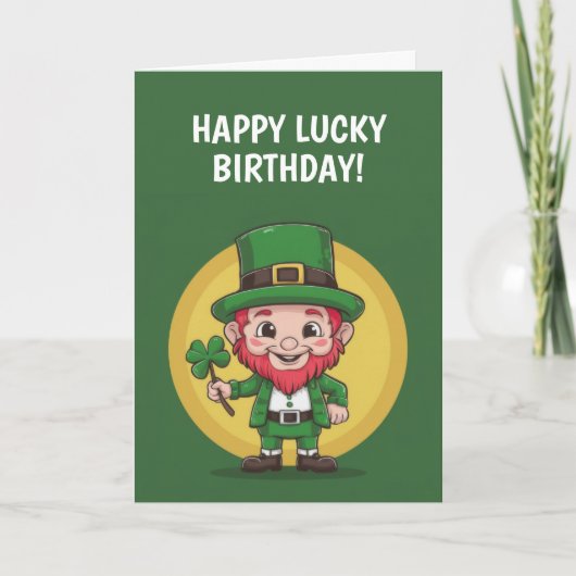 Happy Birthday Leprechaun カード (正面)