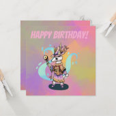 Happy Birthday Magical wolf カード (正面/裏面インサイチュ)