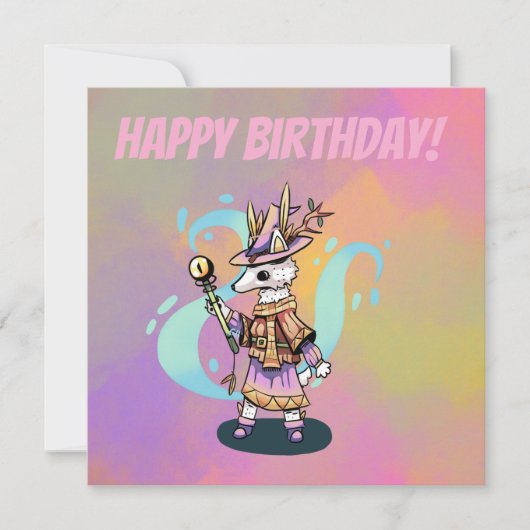 Happy Birthday Magical wolf カード (正面)