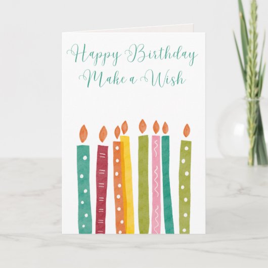 Happy Birthday "Make a Wish" Birthday Card カード (正面)