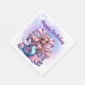 Happy Birthday Mermaid  スタンダードランチョンナプキン (角)