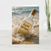 Happy Birthday Message in a Bottle カード (正面)