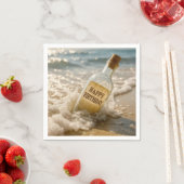 Happy Birthday Message in a Bottle スタンダードカクテルナプキン (インサイチュ)