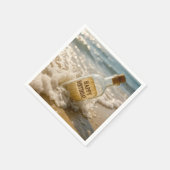 Happy Birthday Message in a Bottle スタンダードカクテルナプキン (角)