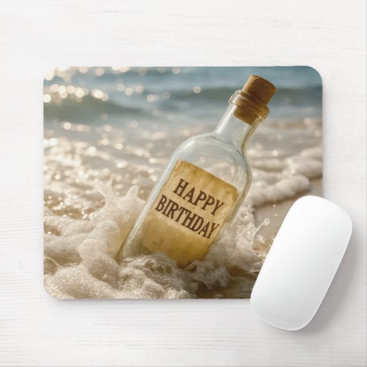 Happy Birthday Message in a Bottle マウスパッド (マウス)